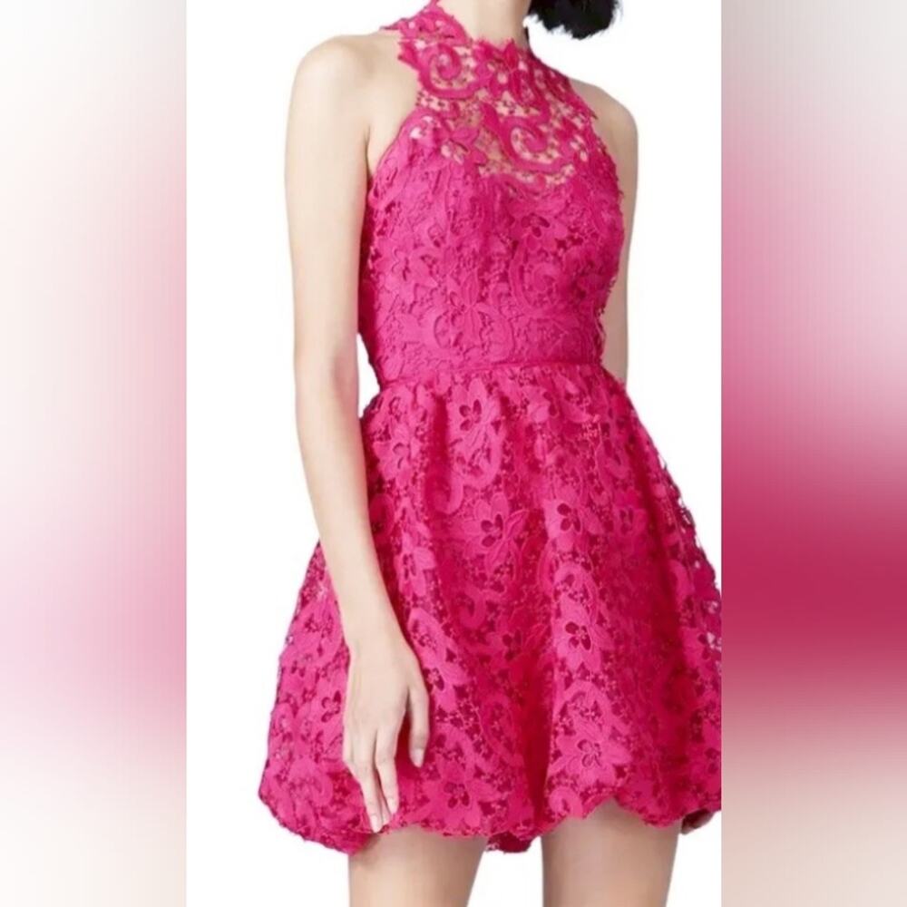Saylor Pink Lace Open Back Sleeveless Amari Mini Dress XS